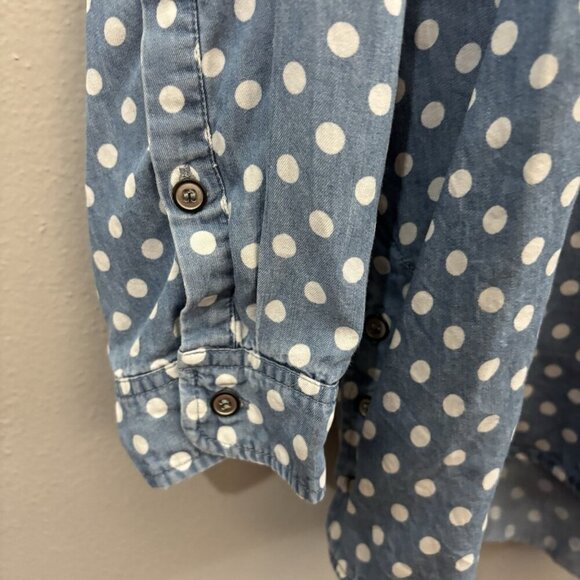 Multiples Polka Dot Chambray Shirt Size 2X Lyocell - Picture 4 of 10